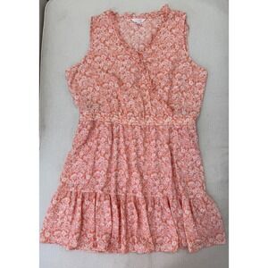 LC Lauren Conrad Dress Womens XXL Floral Ruffle Tiered Sleeveless Mini Excellent
